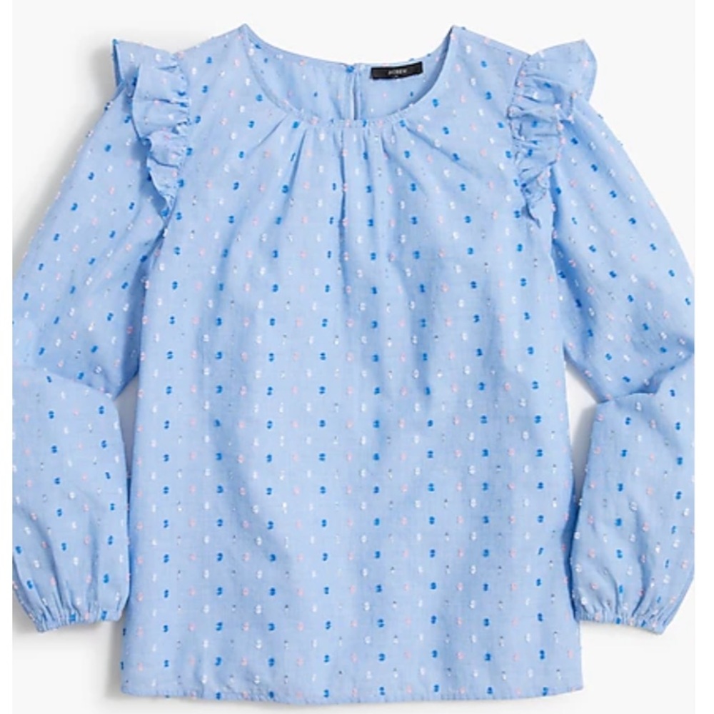 J. Crew Factory Long Sleeve Ruffle Top